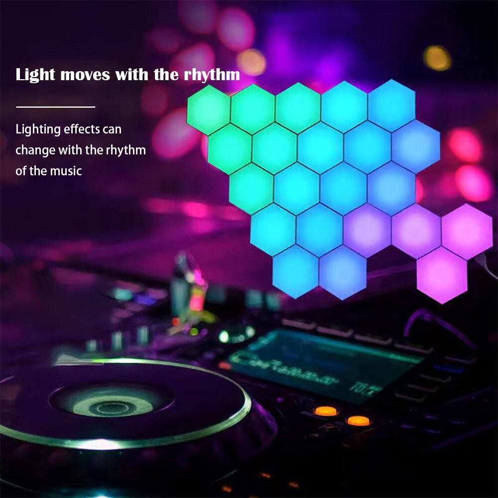 Creative RGB Home Decor Quantum Wall Lamp Honeycomb Module LED Night Light APP Control LED Hexagonal Desk Light