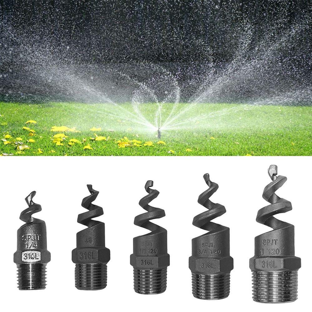 316L Stainless Steel Spiral Nozzle Male Thread Silver Spiral Cone Nozzle Joint Connector Pipe Fitting Water Pipe Fittings