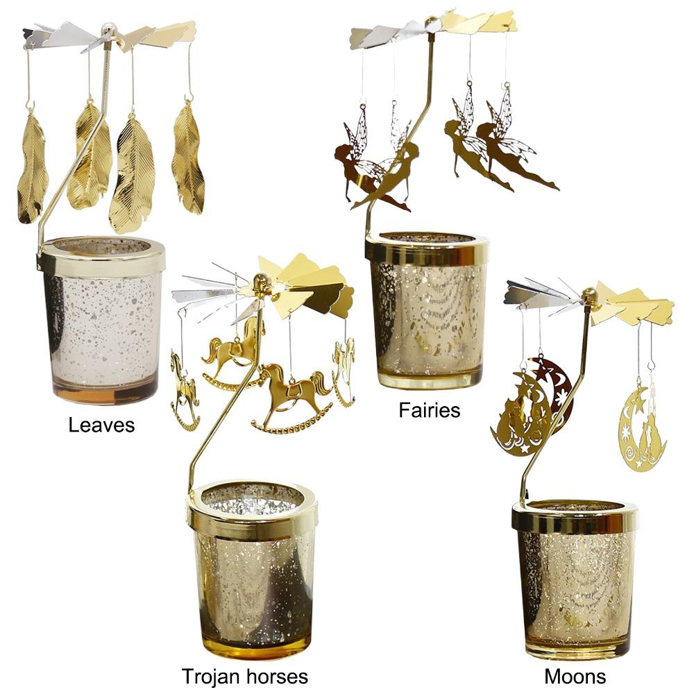 Home Decoration Carousel Candle Stand Christmas Gift Candle Holders Home
