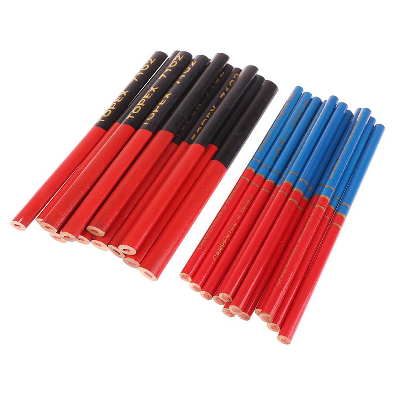 12Pcs Double Ended Colored Wooden Pencils Pre-Sharpened Red And Blue Pencils Checking Pencils For Checking Map Coloring