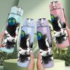 1PC Astronaut Space Character 750ml Color Plastic Sports Water Bottle Leakproof Flip Straw Lid Suitable for Sports Office Home Use