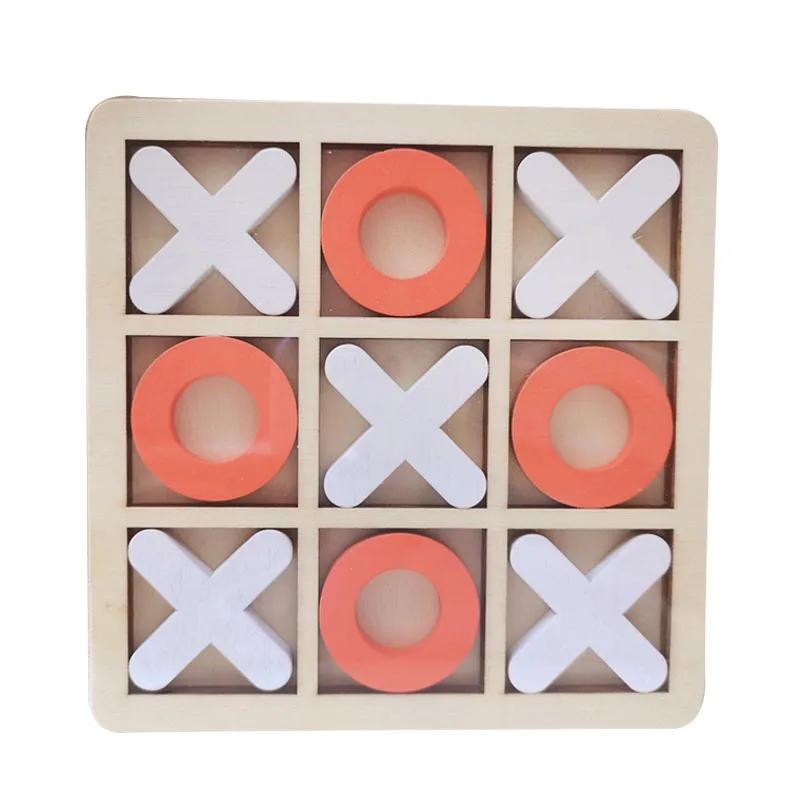 

Montessori Wooden Toy Mini Chess Play Game Jigsaw Board Games Early Educational Interaction Toys for Kids Battle Games помаранчевий