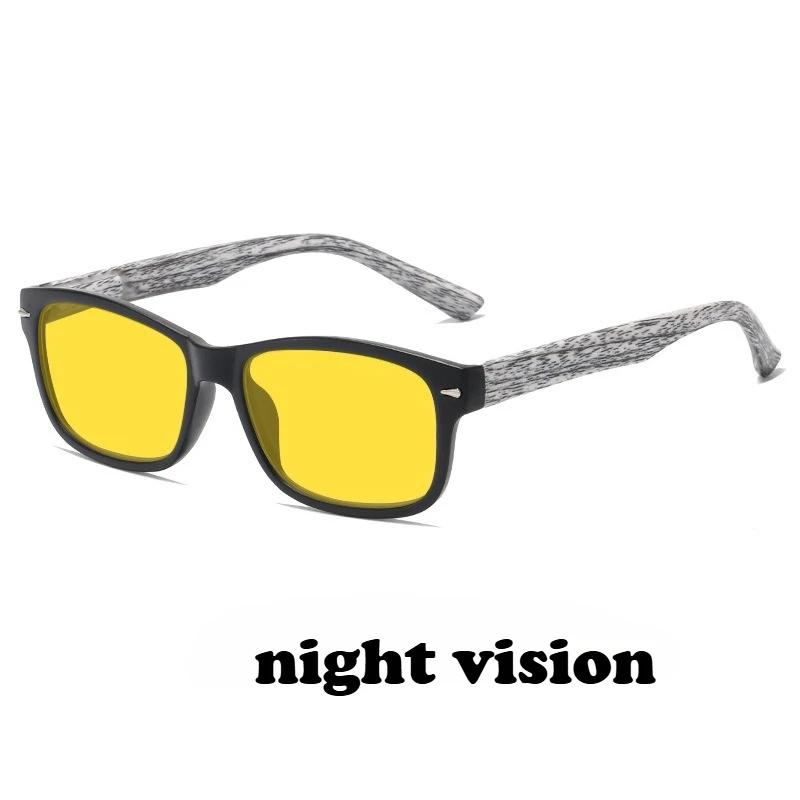 New Fashion Square Frame Wood-Grain Legs Anti-Blue Light Glasses Gaming Phone and Computer Eye Protection Eyewear Unisex