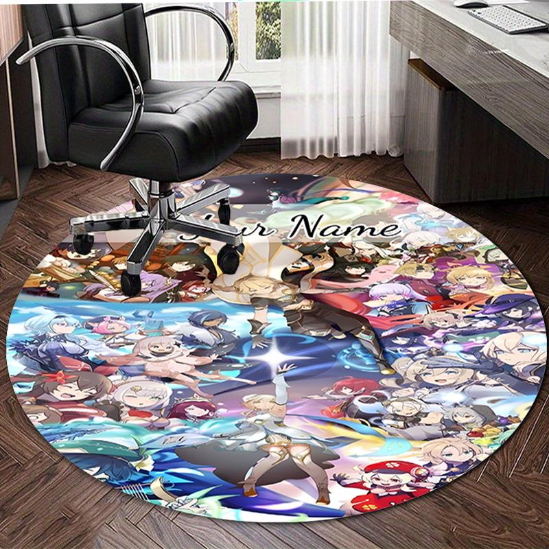 Personalized Genshin Impact Round Chair Office Rug - Perfect for Mat, Office Chair & More - Ideal Gift for Birthdays and Holidays