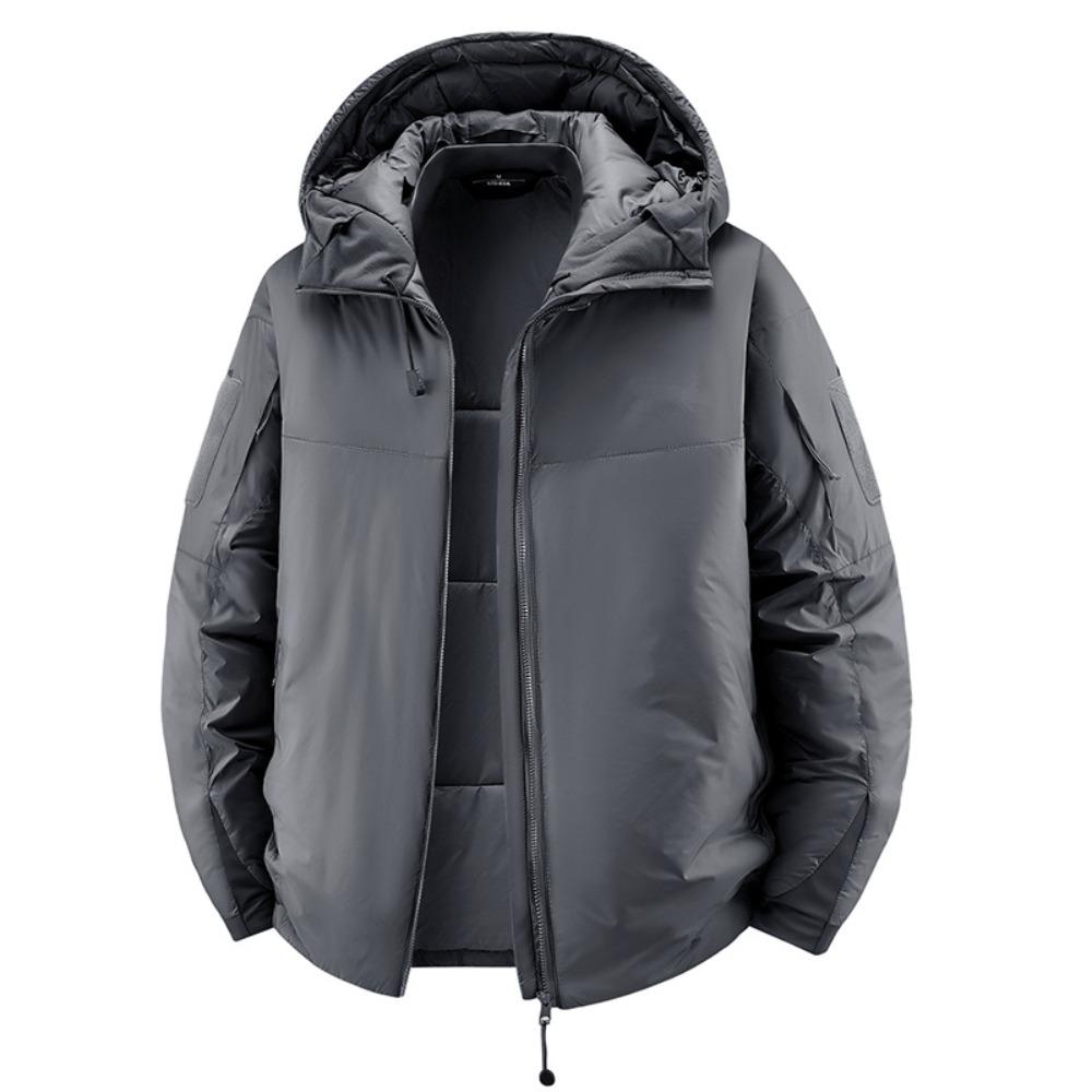 Men's Winter Outdoor Tactical Jacket Coat Thermal Windproof Waterproof Cold Resistant Solid Color Hoody Hiking Tops