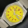 AUTOMATIC VINTAGE SEIKO 5 JAPAN 6309A MENS YELLOW COLOR DIAL WATCH A702702-1 R210-a702702