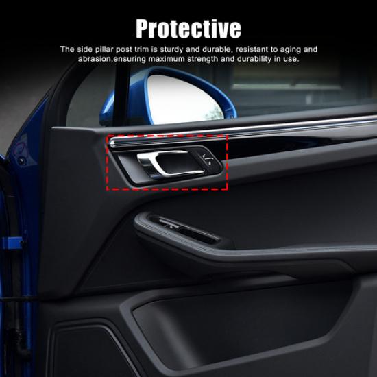 Real Carbon Fiber Interior Door Handle Bowl Frame Trim For Porsche Macan 2014-22