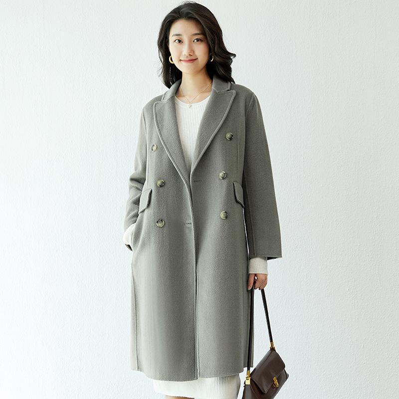 2024 Women's Mid-Length Double-Sided Wool Coat - Autumn/Winter Collection