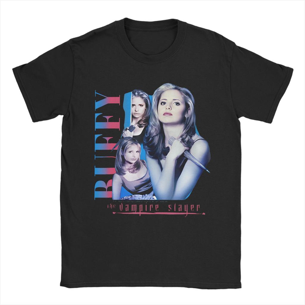 Men Buffys The Vampire Slayers Buffy Collage T Shirts Cotton Tops Fashion Short Sleeve Crewneck Tee Shirt 4XL 5XL 6XL T-Shirts