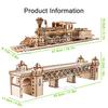 Ury 3D Wooden Puzzle Retro Steam Train With Track Railway Bridge Handmade Assembly Truck Model Diy Toys Decoration Gift For Kids