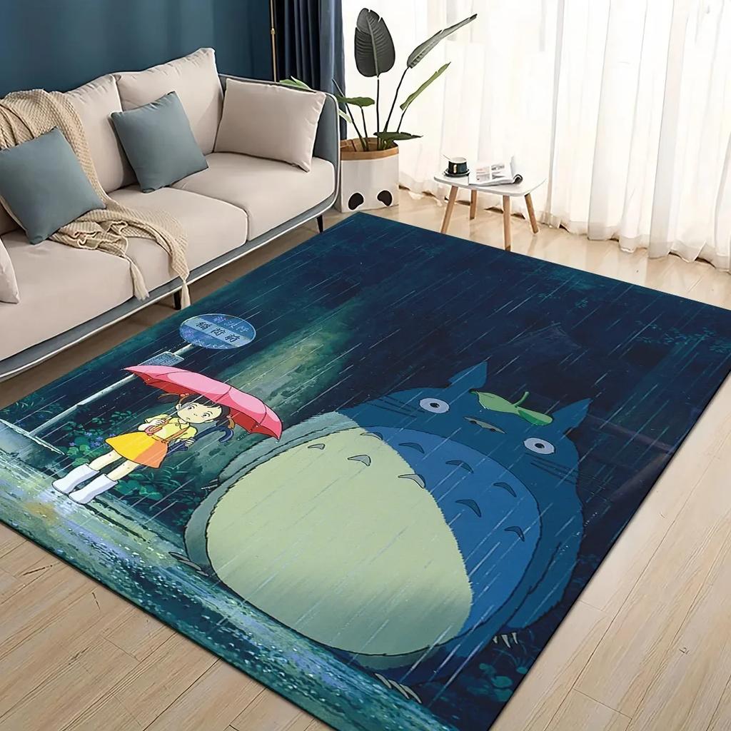 3D T-Totoros Cartoon Area Rug Large,Carpet Rug for Living Room Bedroom Sofa Doormat Decoration,kid Play Non-slip Floor Mat