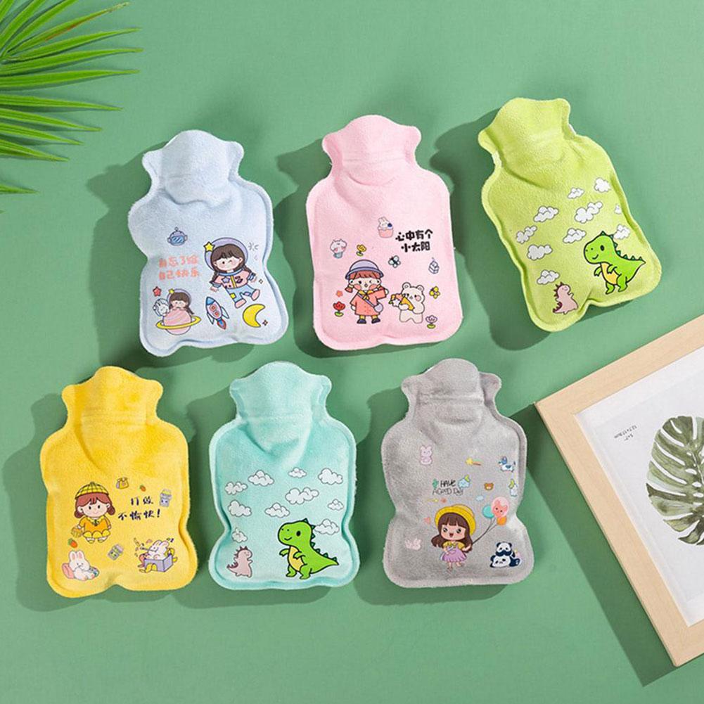 1PC Cute Cartoon Water Injection Plush Warm Water Bottle Portable Winter Winter Warmer Mini Chr E3E4