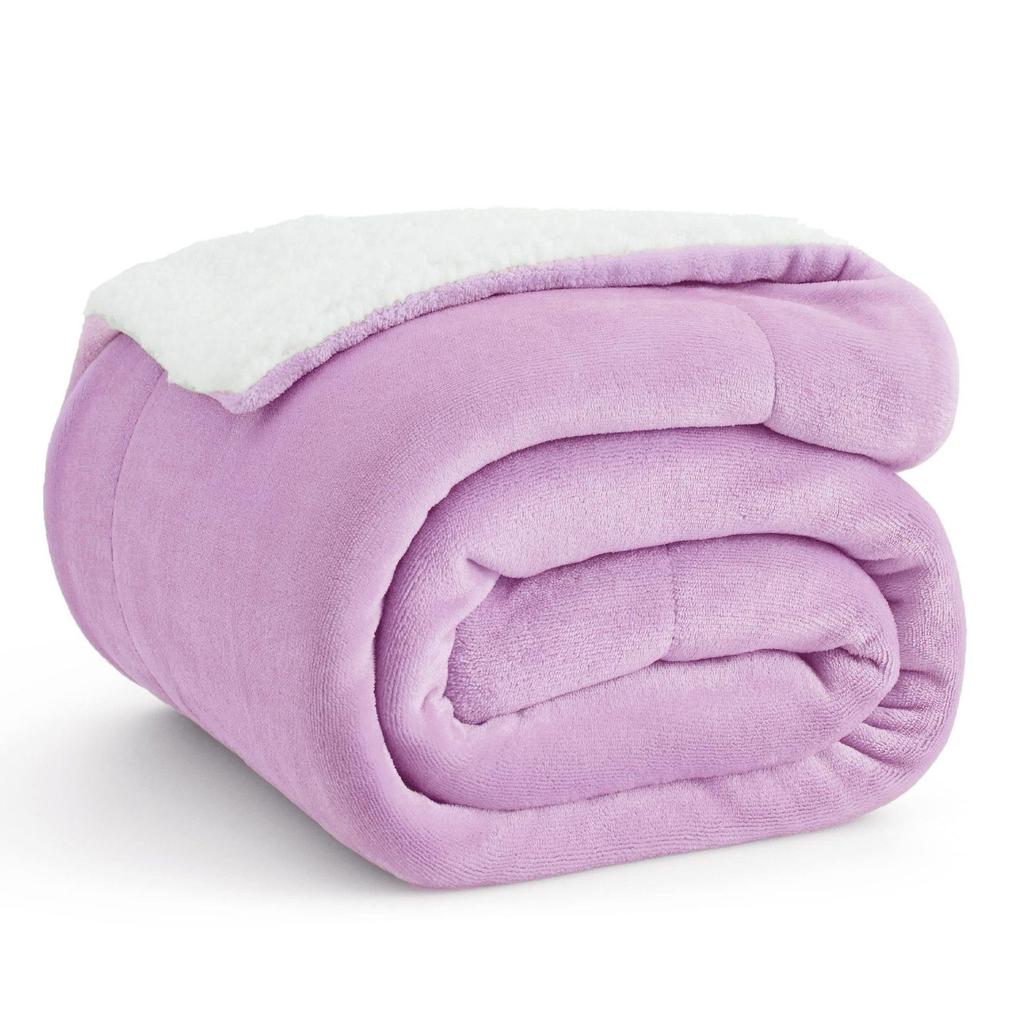 Double-Sided Plush Flannel Fleece Blanket - Ultra-Fine, All-Season Throw for Bed, Sofa, Travel, or Camping