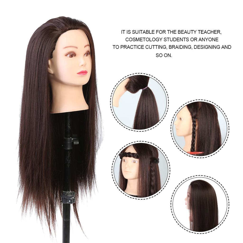 Makeup Mannequin Head Hairdresser Training Head Cosmetology Doll Head Blond Dark Brown