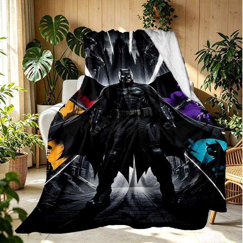 Batman Pattern Blanket for Home Decoration, Bed, Sofa, Car Travel, Camping, Suitable for All Seasons, Birthday Christmas Gift