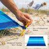 Oversized Beach Blanket Sand Free Water Resistant Ripstop Polyester Picnic Mat with 4 Stakes for 2-8 Adults Large Outdoor Rug