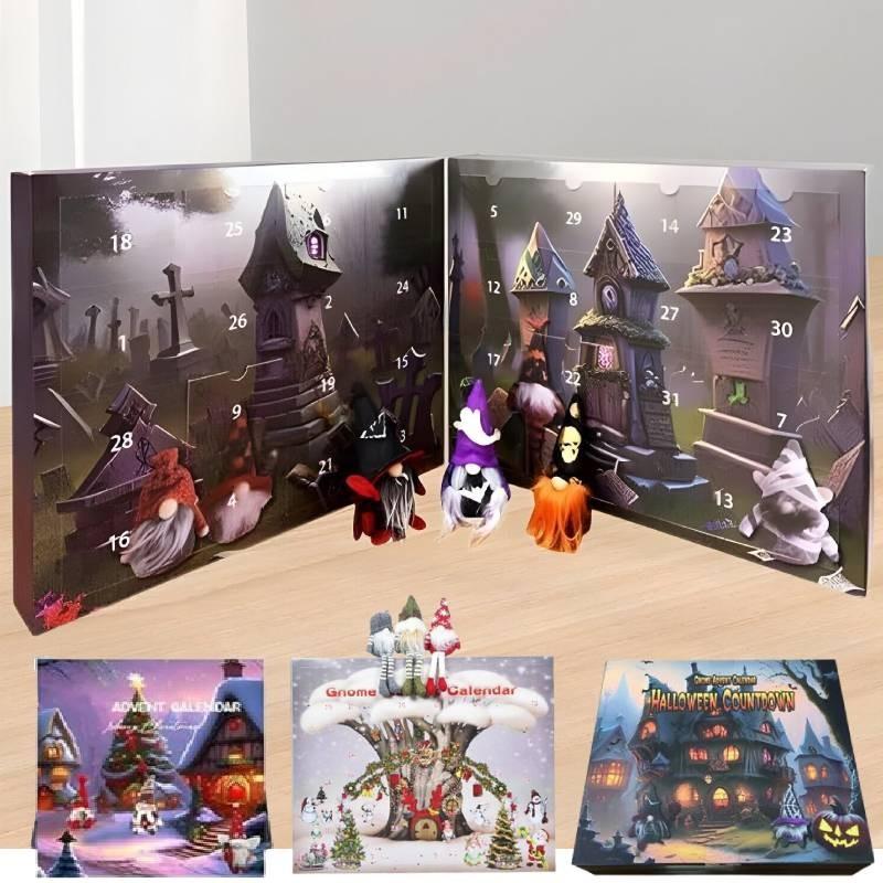 Festive Gnome Halloween Advent Calendar Paper Puzzle Box Ideal For Creative Diy Fun