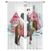 Djur Jul Gård Panda Rider Gårdshus Tyllgardiner Vardagsrum Sovrum Skir Dekor Chiffong Voile Kök Fönster Draperier