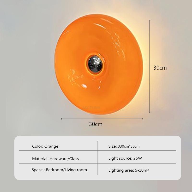 Nordic LED Glass Wall Lights Donut Ambiance  Lamp For Bedroom Bedside Hallway Touches Switch Home Indoor Decor Lighting Fixture