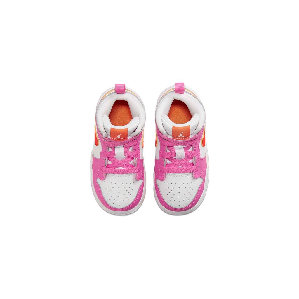 Air Jordan 1 Mid TD Pinksicle Orange Baby Sneakers White Safety-Orange DX3239-681
