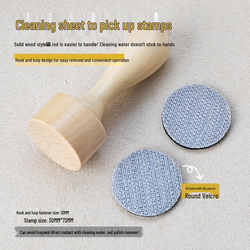

Nail Art Wooden Handle Stamper Cleaner: Non-Sticky, No-Contact Cleaning Sheets for Effortless Nail Stamp Removal.