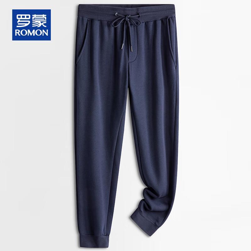 ROMON Men's Cotton Blend Casual Straight-Leg Pants