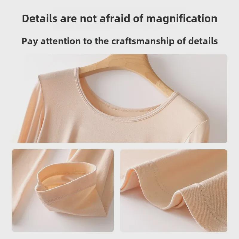 Top cu mâneci lungi din modal pentru femei, cu gât rotund – Pulover subțire de toamnă/iarnă, mărime mare