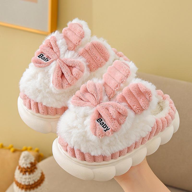 

Детские зимние теплые флисовые утолщенные мягкие нескользящие хлопковые тапочки 28/29 yards inner length 18cm фиолетовый