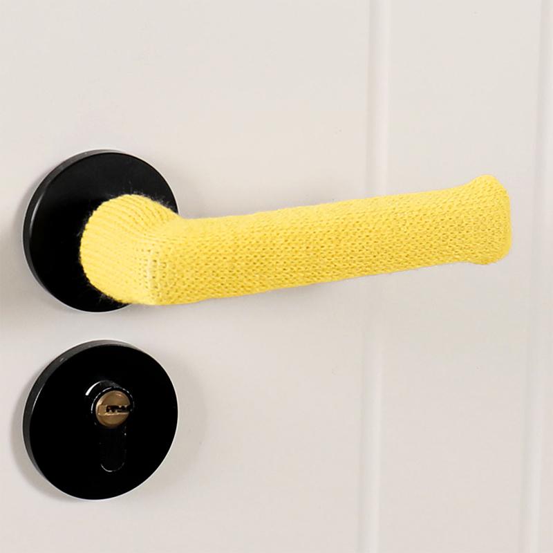Room Door Handle Cover Warmer Door Handle Protector Anti-Slip Wear-Resistant Silent Thickened Chair Leg Socks Knit Door Decor