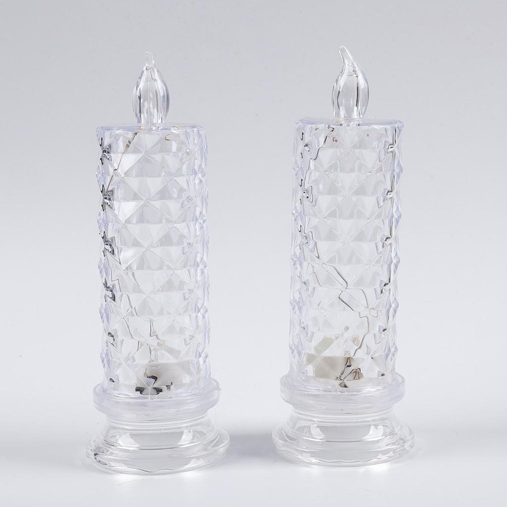 LED Crystal Table Lamp Decorative Flameless Electric Candles Crystal Candles LED Light for Bedroom Party Christmas Decor