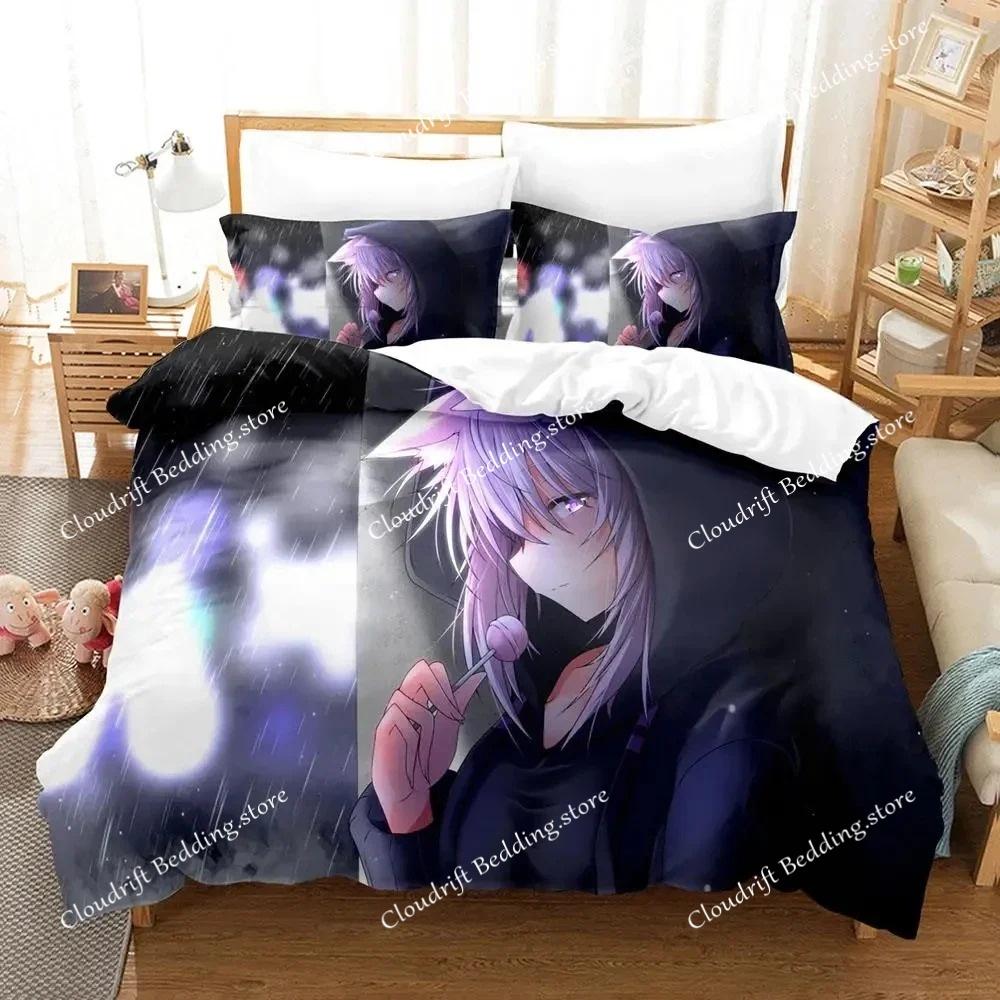 Hololive Nekomata Okayu Bedding Set Single Twin Full Queen King Size Aldult Bedroom Duvetcover 3D Anime Boys Cover Bed Set