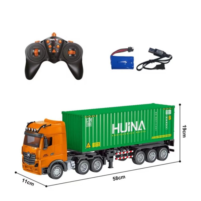 

Huina 1317 58cm RC Container Truc 1/18 9CH large Alloy Remote Control Transporter Trucks Light Engineering Vehicle Toys for Boys