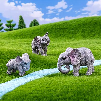 Kreatívne miniatúrne zviera slon roztomilá dekorácia živicová bábika bonsaj rozprávková záhradná dekorácia stolová malá ozdoba