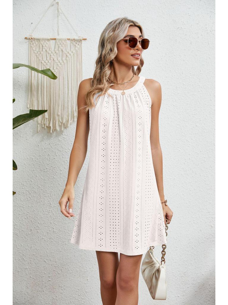 European and American Women's Sleeveless Halter Neck Beach Dress Cover-up