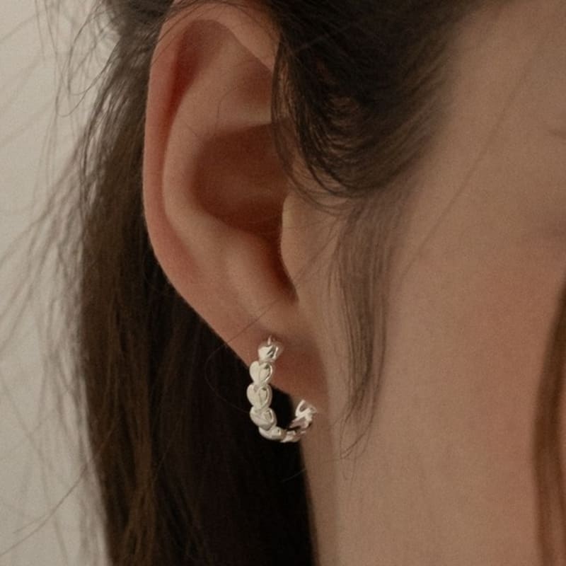 BEFORE MOONRISE [Silver 925] Heart Ring Earrings SE215 - Silver