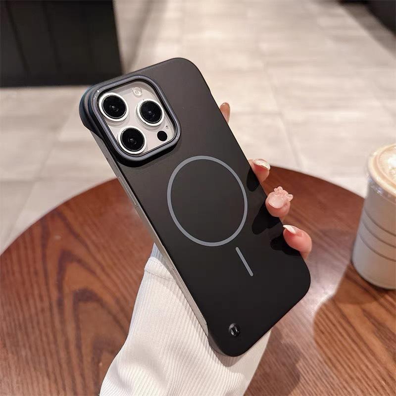 Anwendbar auf iPhone 16 Weiche und dünne magnetische Saug-Handyhülle mit Kreis Apple 15 Rahmenlose ultradünne PC-Schutzhülle mit Bare-Metal-Gefühl