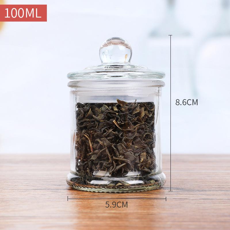 Transparent Glass Tea Canister - Sealed, Moisture-Proof, Stylish Lemon Flower Design