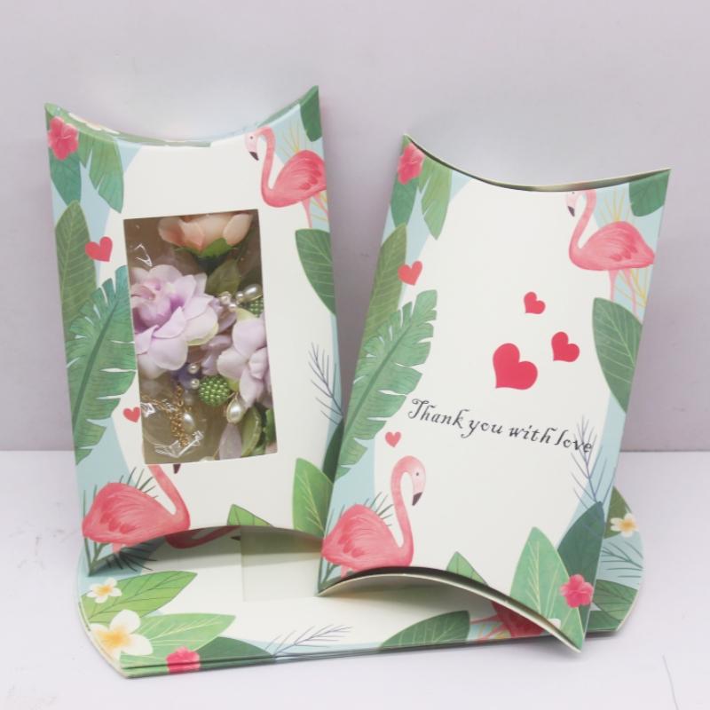 Nowe duże pudełko na poduszkę 17,5x11x3,7 cm do samodzielnego wykonania, ręcznie robione, z okienkiem, z marmurkowym nadrukiem, pudełko na prezent, pudełko na biżuterię w stylu białych kwiatów