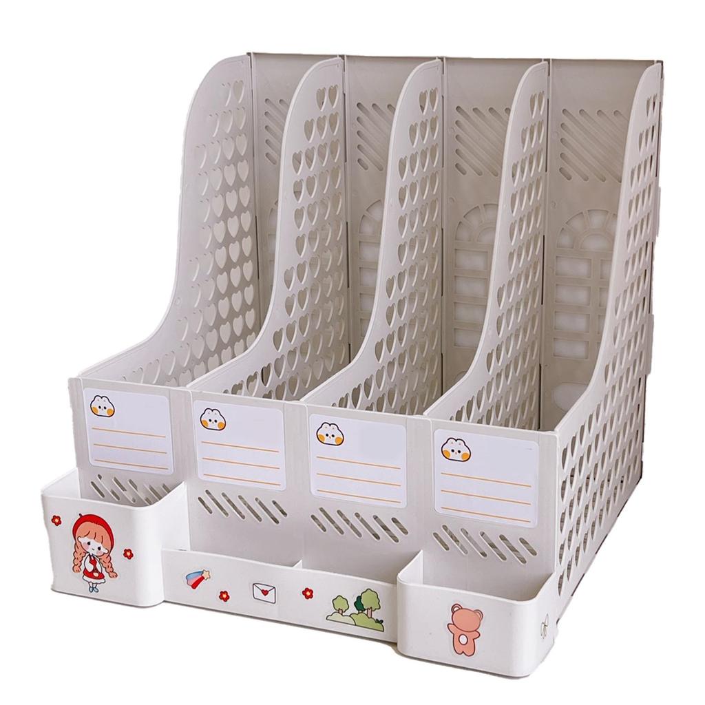 Desk File Organizer Multiple Compartments Strong Plastic Large Capacity Detachable Large Capacity