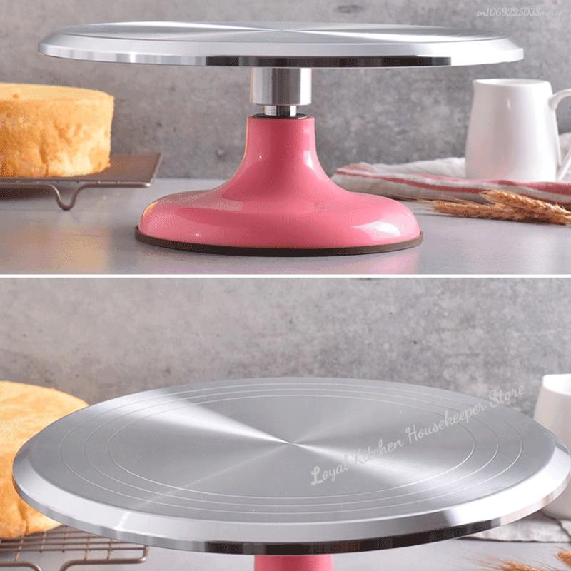 10/12 INCH Baking Tools Aluminum Alloy Birthday Cake Turntable Plastic Ceramic Turntable Glass Turntable Flower Mounting Table