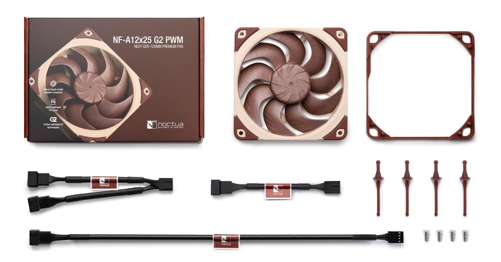 Noctua NF-A12x25 G2 PWM, 120mm Premium Quality Silent PC Fan, 4-Pin Connection (Brown)