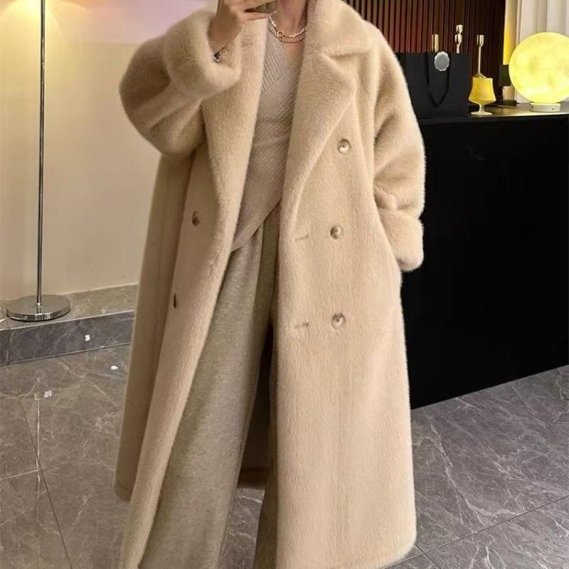 

Имитация норкового бархата длинный свободный утолщенный мех цельный костюм воротник пальто из искусственного меха женское зимнее легкое XXL 145-80kg