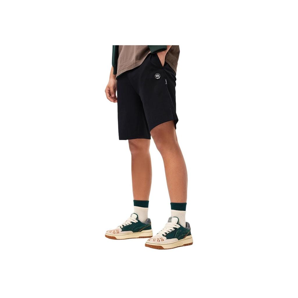Li-Ning Badfive Series Solid Color Mid Waist Drawstring Comfortable Moisture Wicking Casual Shorts Men Shorts Black AKSU441-3