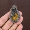 Natürlicher goldener Titan-Druzy, handgefertigter Kupferdraht-Wickelanhänger, 5,5 cm, V0w42