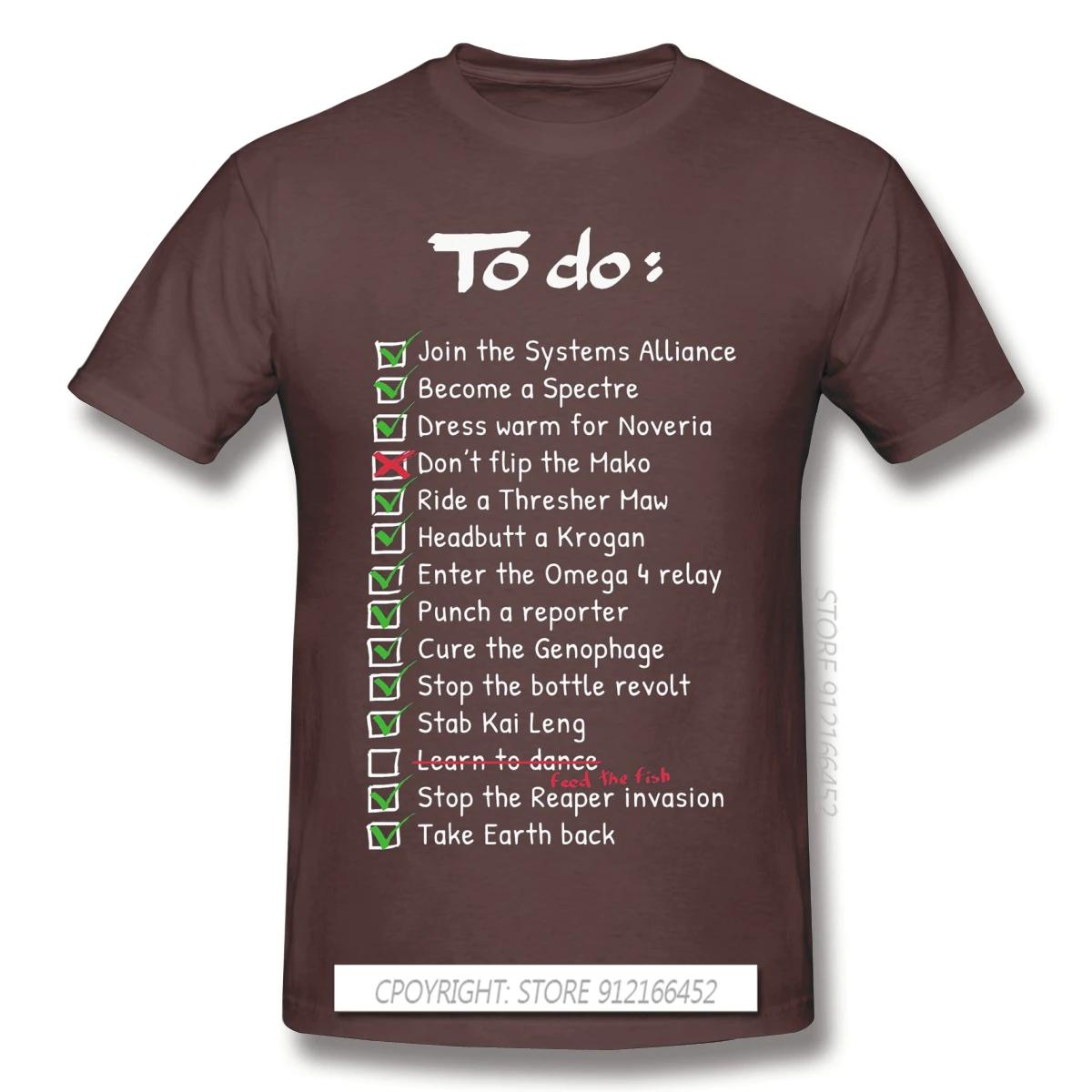 

Commander Shepards To Do List T Shirt Mens Men White Mass Effect Printing Large TShirts Cotton Tops S