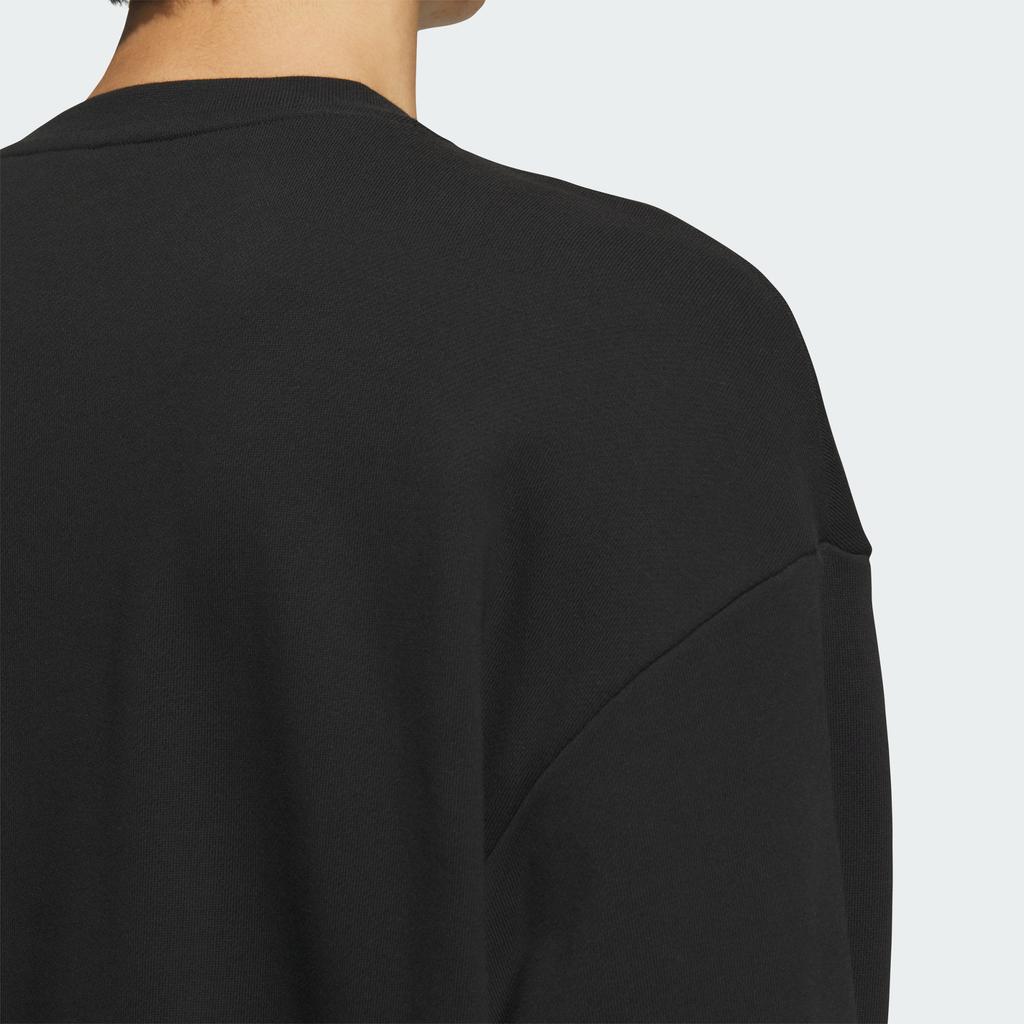 Adidas French Terry Sweatshirt Comfortable Sports Casual Thick Hoodie Unisex Sweatshirt Black JM9107