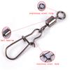 10Pcs Rolling Barrel Swivel With Snap Fishhook Lure Connector Fishing Tackle