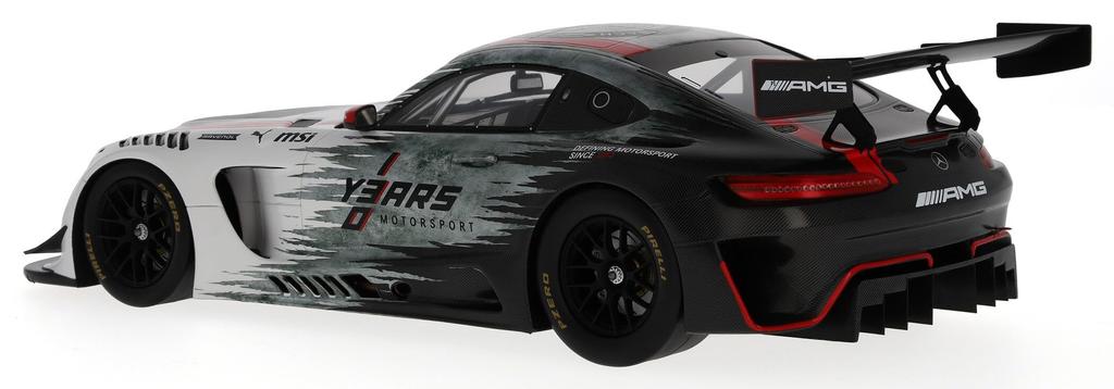 Genuine GT3 ADAC RAVENOL 2024 Scale Model [Mercedes-Benz Collection] Mercedes-AMG (C190) NÜRBURGRING Silver/Black 1/18