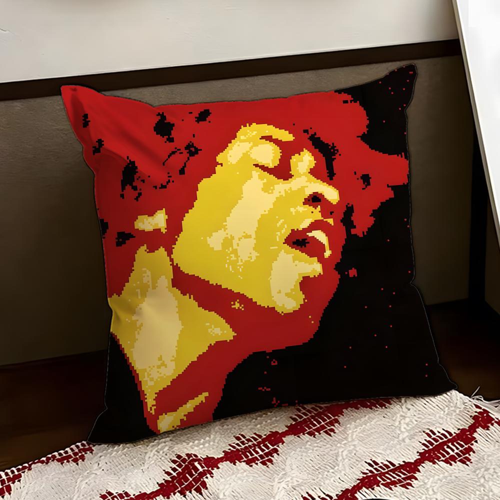 Singer JJimi Hendrix Cushion Cover Reversible Soft Durable Pillow Cover Home  Car MultiScene Use for Daily Comfort