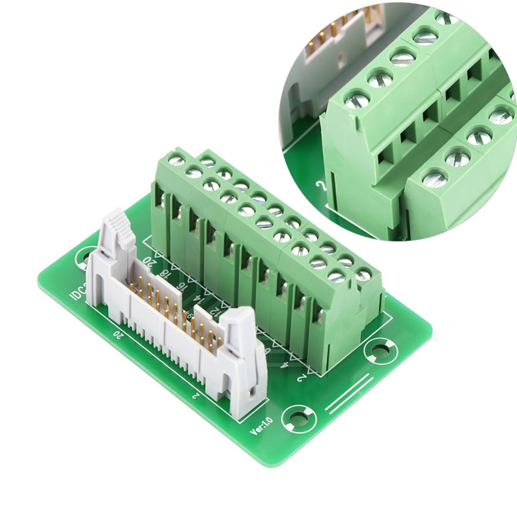 IDC20P 20Pin Male Header Breakout Board Terminal Block Connector PLC Interface with Bracket